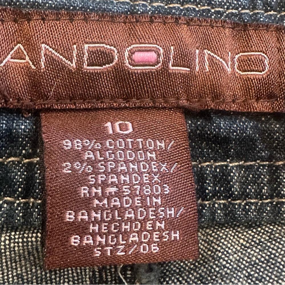 Bandolino Jeans Women's 10 Bootcut Mid Rise Stretch Dark Wash Western Boho Flap - Picture 3 of 14